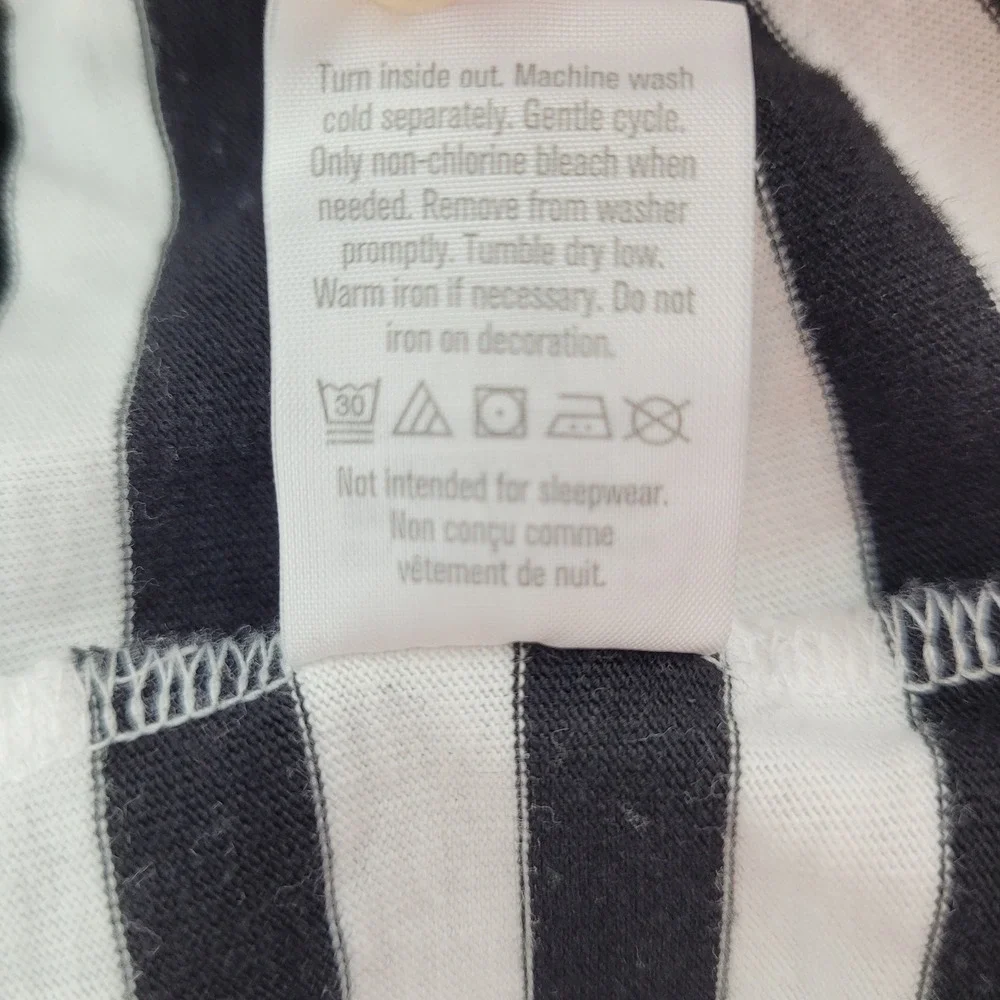 Gymboree School Girly Black White Striped Sequin Floral Tank Top Girls Size 6